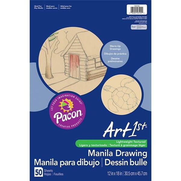 Pacon Corporation Pacon PAC103194-6 Cream Manila Drawing Paper; 12 x 18 in. - 50 Sheets Per Pack - Pack of 6 PAC103194-6 - main